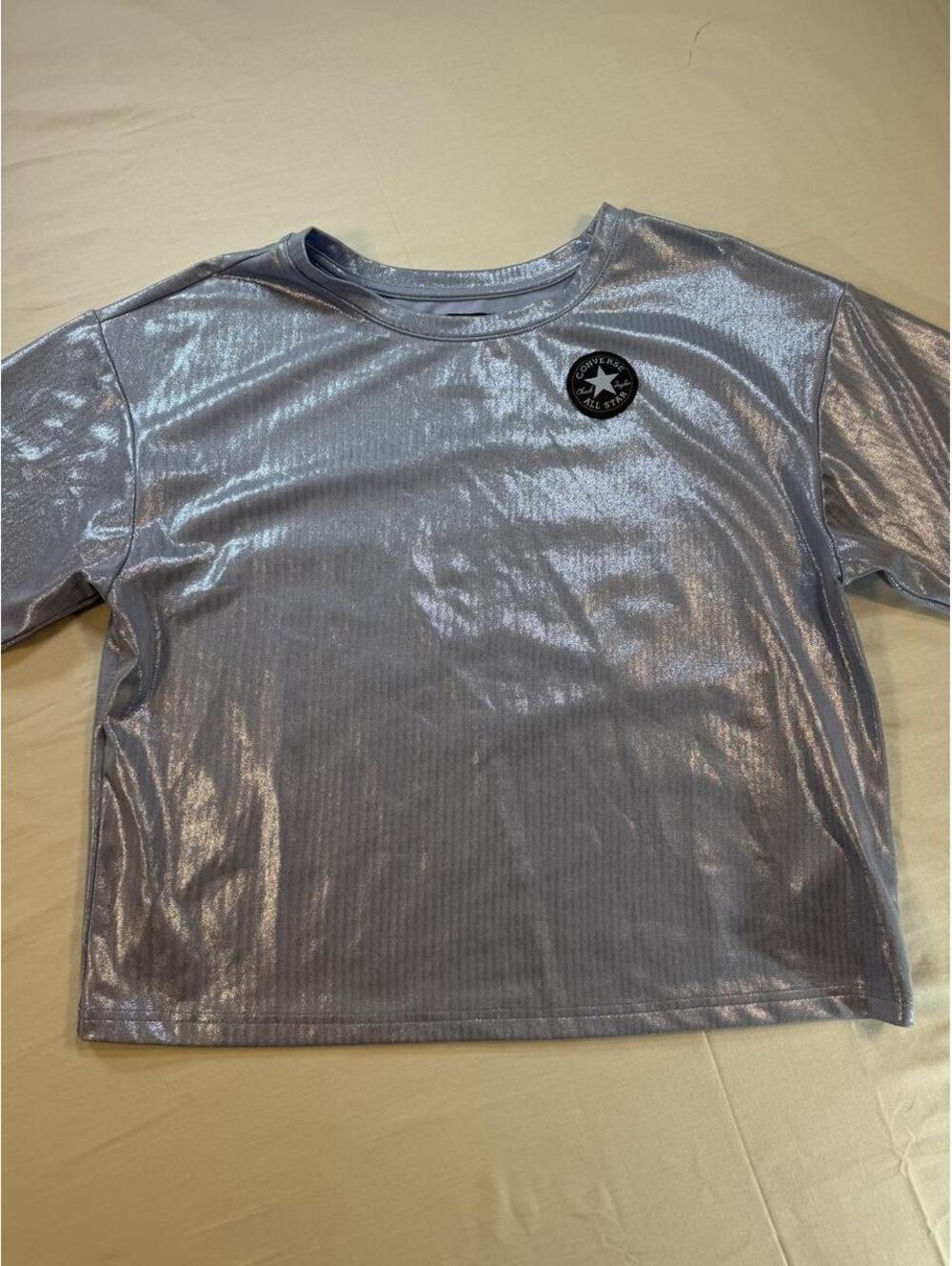 Converse purple metallic crop top in XL #metallic #cropped